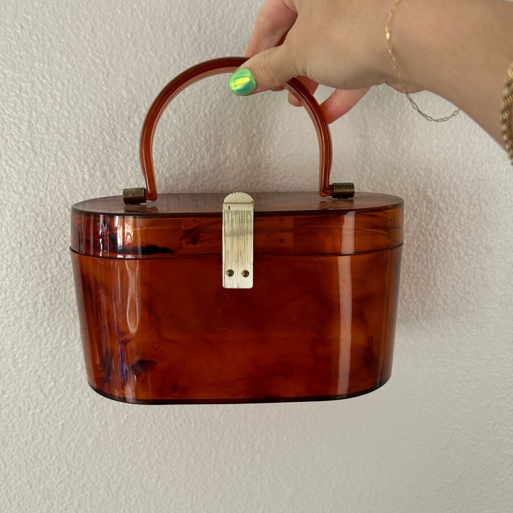 Vintage Plastic Tortoise Handbag